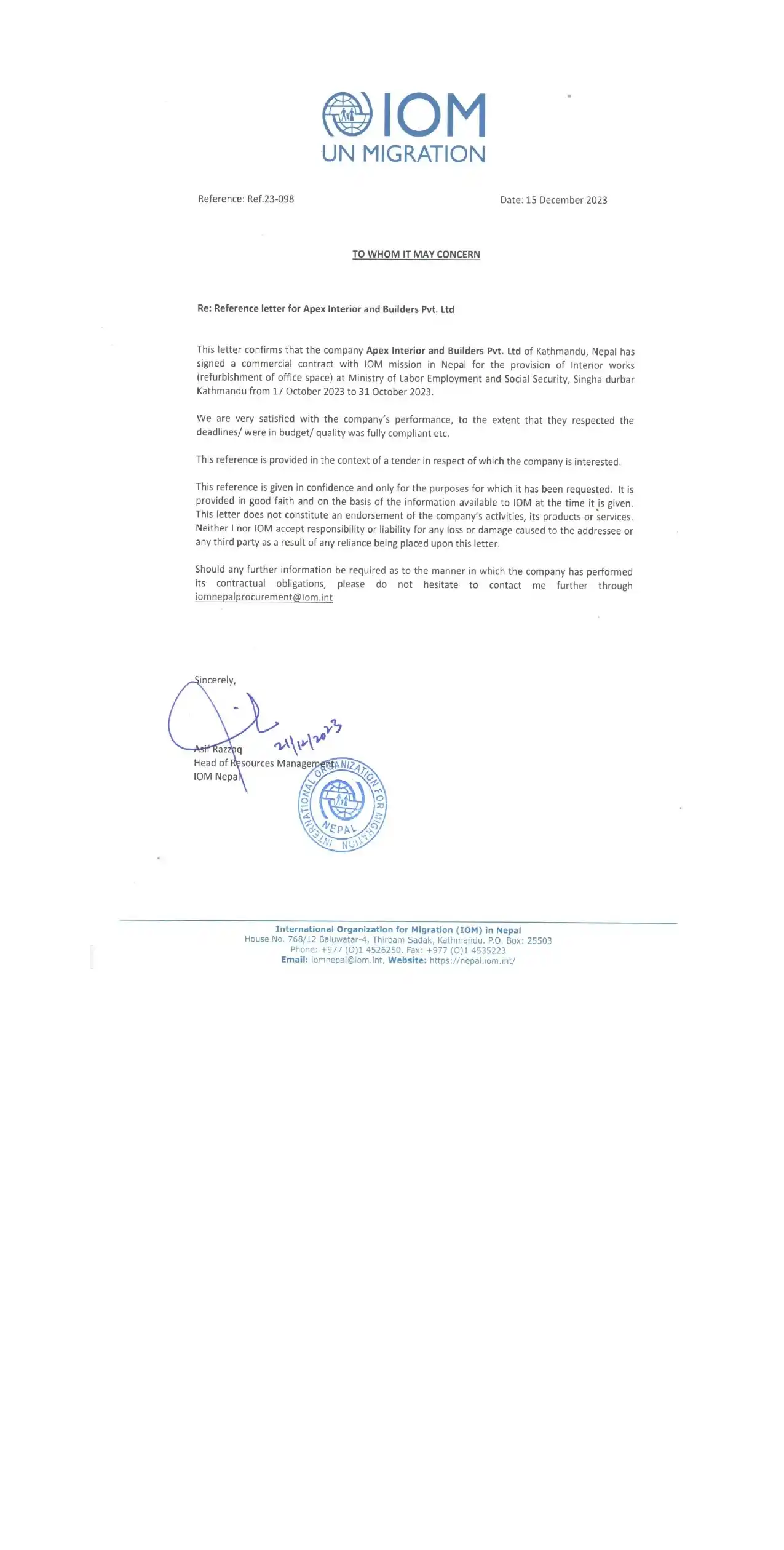 certificate