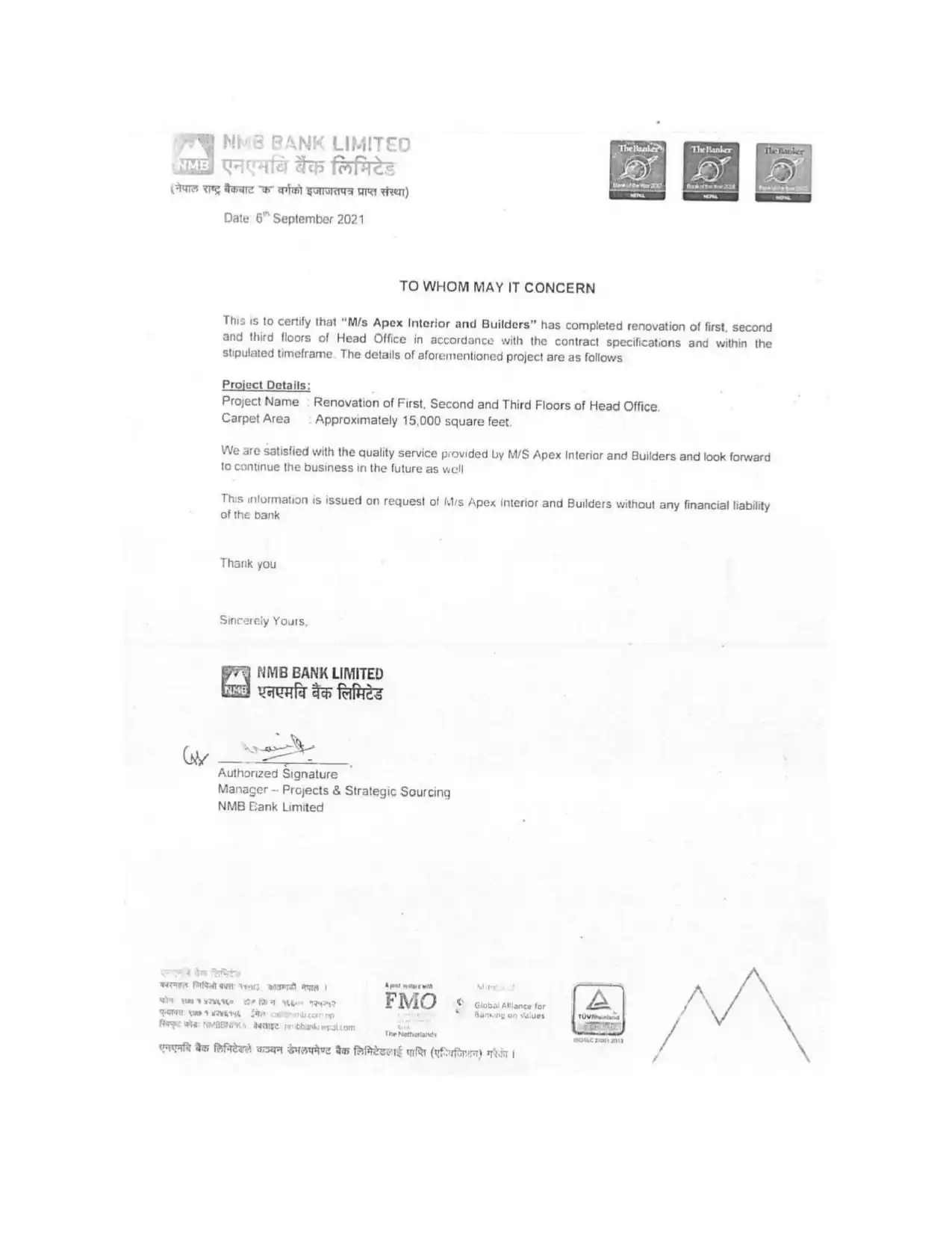 certificate